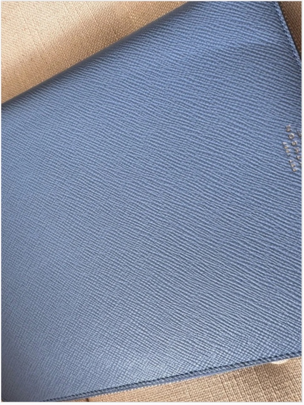 SMYTHSON Panama A5 Zip Portfolio Organizer | Nile Blue Crossgrain Leather - Picture 5 of 12
